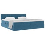 vidaXL Lit de Rangement avec matelas Bleu foncé 200 x 200 cm Velours