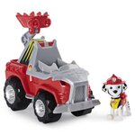 Pat patrouille - vehicule + figurine deluxe marcus dino rescue paw patrol - 6059518 - voiture a remonter jeu jouet enfant 3 ans