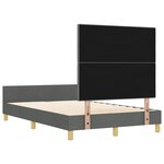 vidaXL Cadre de lit avec tête de lit Gris foncé 120 x 190 cm tissu