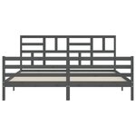vidaXL Cadre de lit sans matelas gris 200x200 cm bois massif