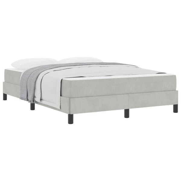 vidaXL Lit à ressorts avec matelas Gris clair 140 x 200 cm tissu