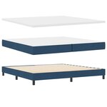 vidaXL Lit à ressorts avec matelas Bleu 200 x 200 cm Polyester