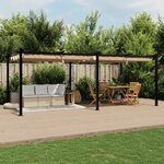 vidaXL Tonnelle de jardin avec toit rétractable taupe 3x6 m aluminium
