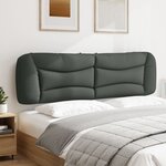 vidaXL Coussin de tête de lit gris foncé 180 cm tissu
