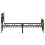 vidaXL Cadre de lit en métal sans matelas chêne fumé 193x201 cm