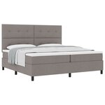 vidaXL Lit avec Sommier Taupe 200x200 cm Tissu