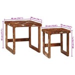 vidaXL Tables d'appoint Multicolore bois de récupération massif