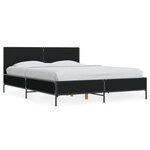 vidaXL Cadre de lit noir 140x190 cm bois d'ingénierie et métal