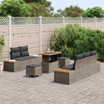 vidaXL Ensemble de canapé de jardin avec coussin 8 Pièces Gris