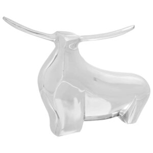vidaXL Sculpture de taureau Argent 37 x 44 x 17 cm Aluminium