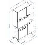 TACOMA Buffet de cuisine L 100 cm - décor chene