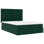 vidaXL Cadre de lit ottoman avec matelas vert foncé 140x190 cm velours