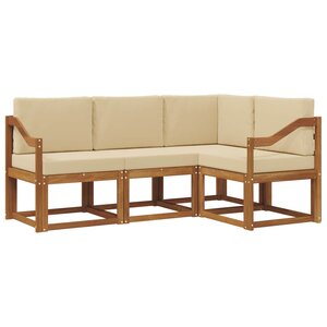 vidaXL Ensemble de canapés d'extérieur 4 pc Naturel et Beige