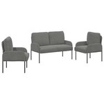 vidaXL Ensembles de canapés 3 pc Gris foncé Contreplaqué