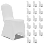 vidaXL Housses élastiques de chaise Blanc 18 Pièces