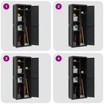 vidaXL Armoire de rangement d'extérieur noir 65x37x165 cm PP