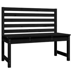 vidaXL Banc de jardin noir 109 cm bois massif de pin
