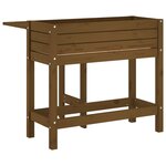 vidaXL Jardinière de jardin avec dessus pliable brun miel pin massif