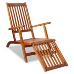 vidaXL Chaise de terrasse avec repose-pied Bois d'acacia solide