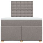 vidaXL Sommier à lattes de lit avec matelas taupe 120x190 cm tissu