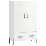 vidaXL Buffet haut blanc brillant 69 5x31x115 cm bois d'ingénierie
