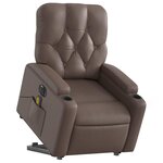 vidaXL Fauteuil inclinable de massage électrique marron similicuir