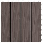 vidaXL Carreau de terrasse 11 Pièces Marron foncé 30 x 30 cm WPC