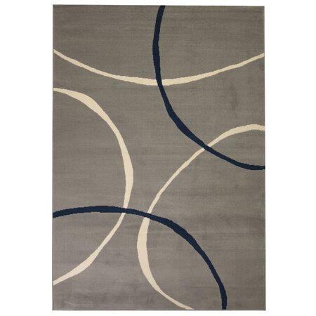 Vidaxl tapis moderne design de cercles 160 x 230 cm gris