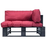 vidaXL Canapé de jardin palette avec coussins rouge Pinède