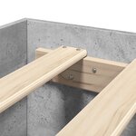vidaXL Cadre de lit gris béton 90x200 cm bois d'ingénierie