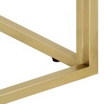 vidaXL Table basse doré acier inoxydable et bois de mélèze massif