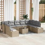 vidaXL Ensemble de canapé de jardin 10 Pièces beige et gris clair