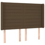 vidaXL Tête de lit à LED Marron foncé 147x16x118/128 cm Tissu