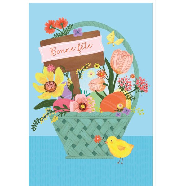 Carte De Pâques - Panier De Fleurs - Draeger paris