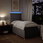 vidaXL Sommier à lattes de lit avec matelas Taupe 90x200 cm Tissu