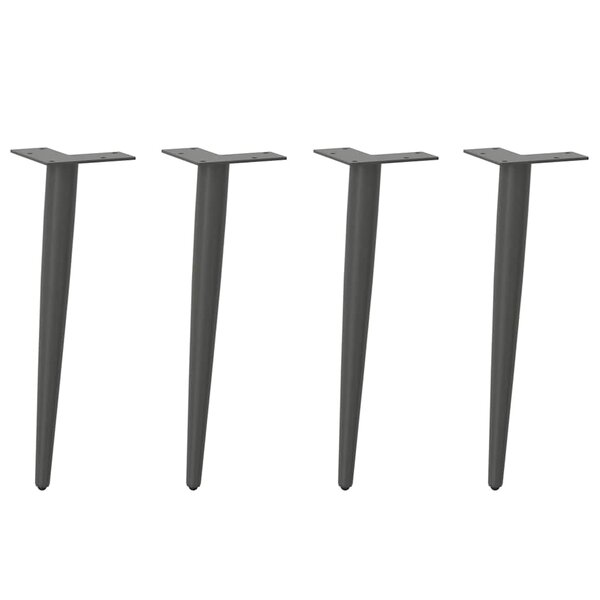 vidaXL Pieds de table basse coniques 4 pièces Anthracite 30-31 cm Acier
