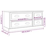 vidaXL Meuble TV blanc brillant 100x35 5x45 cm bois d'ingénierie