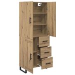 vidaXL Haut Armoire 2 Pièces Chêne artisanal Bois Aggloméré et Verre