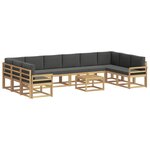vidaXL Ensemble de canapés d'extérieur 11 Pièces Blanc et anthracite