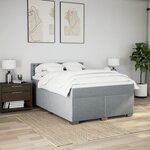 vidaXL Sommier à lattes de lit avec matelas Gris clair 140x190cm Tissu