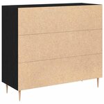 vidaXL Buffet Chêne noir 90 x 34 x 80 cm Bois d'ingénierie