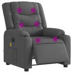 vidaXL Fauteuil inclinable de massage électrique gris foncé tissu