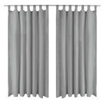 vidaXL Rideau occultant avec boucles 2 Pièces 140 x 175 cm Gris