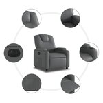 vidaXL Fauteuil inclinable électrique Gris Similicuir