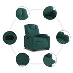vidaXL Fauteuil inclinable vert foncé tissu