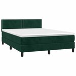 vidaXL Sommier à lattes de lit avec matelas LED Vert foncé 140x200 cm