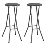 vidaXL Tabouret de bar pliable lot de 2 PEHD et acier Aspect rotin