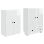 vidaXL Ensemble de Meubles 2 Pièces Blanc brillant 66 x 34 5 x 95 cm