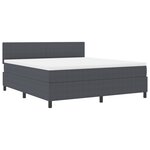 vidaXL Lit à ressorts avec matelas gris foncé Super King Tissu en velours côtelé