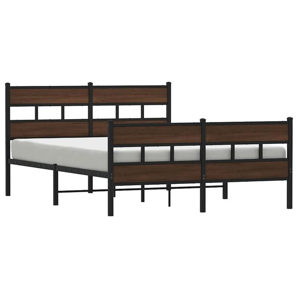 vidaXL Cadre de lit en métal sans matelas chêne marron 160x200 cm